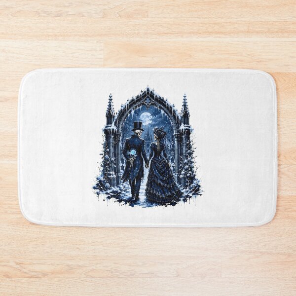 Item preview, Skeleton Couple Blue Rose Archway Goth Romance designed and sold by chattsuede.