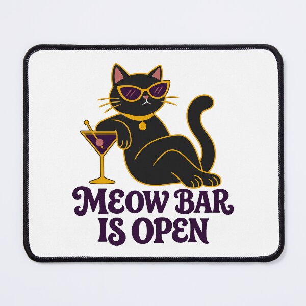 Item preview, Black Cat Martini Meow Bar Halloween designed and sold by Uglyandcute.