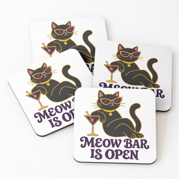 Item preview, Black Cat Martini Meow Bar Halloween designed and sold by Uglyandcute.