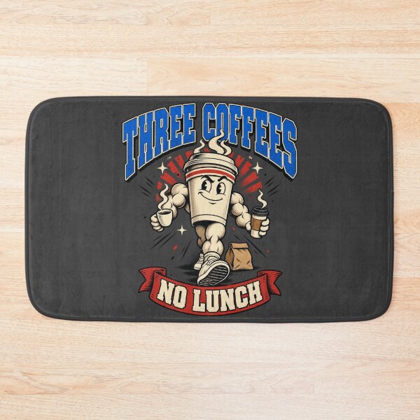 Item preview, Three Coffees No Lunch Funny Overcaffeinated Coffee Mascot designed and sold by AmiGraph.
