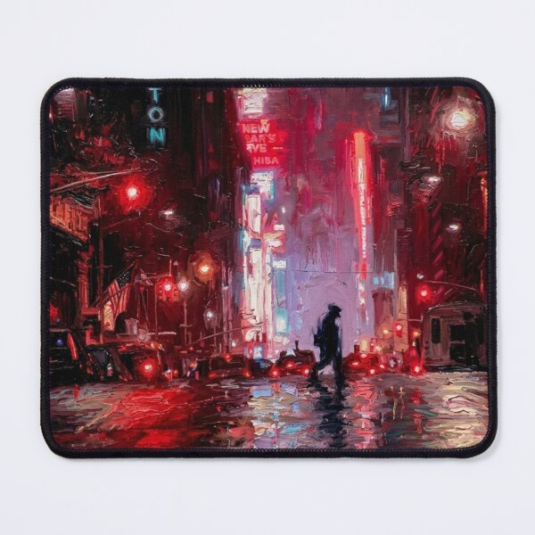 Item preview, The Solitary Walker – Crimson New York Night designed and sold by CleverCulture.