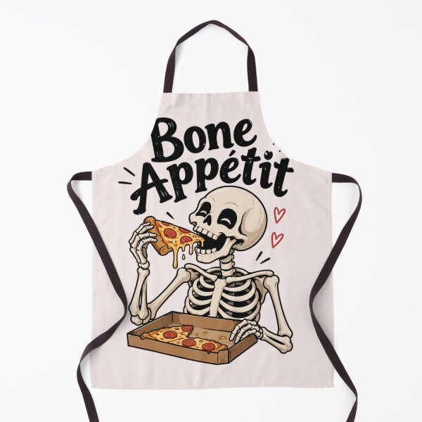 Item preview, Skeleton Eating Pizza – Bone Appétit Funny Halloween Food Pun designed and sold by Sanika arts .