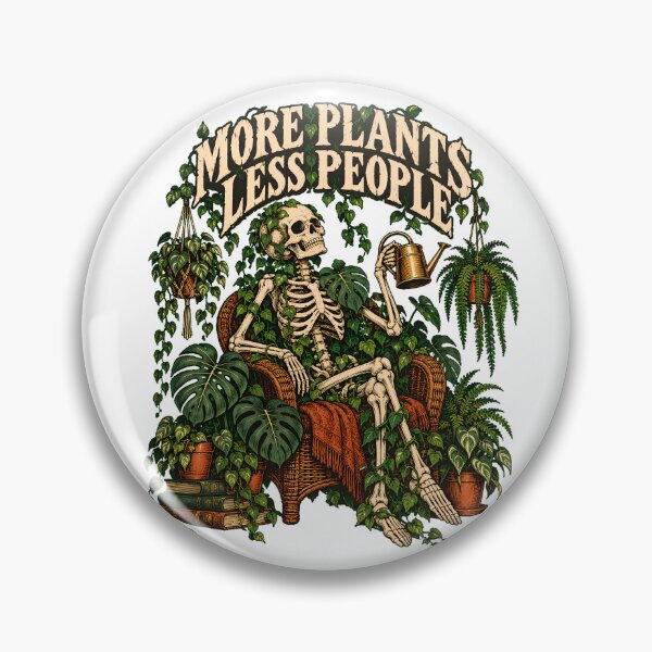 Item preview, Skeleton Gardener Watering Plants Cottagecore Introvert designed and sold by chattsuede.