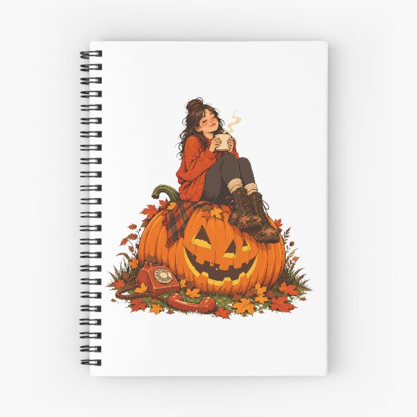 Item preview, Pumpkin Girl Sitting On Jackolantern Halloween Introvert designed and sold by chattsuede.