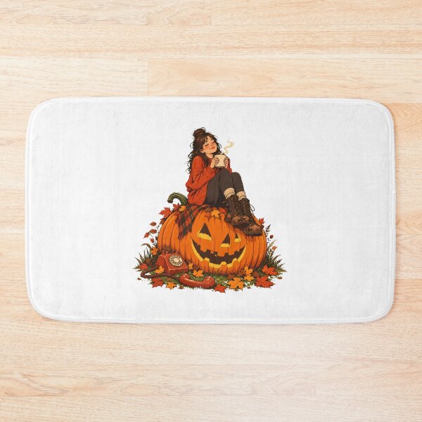 Item preview, Pumpkin Girl Sitting On Jackolantern Halloween Introvert designed and sold by chattsuede.