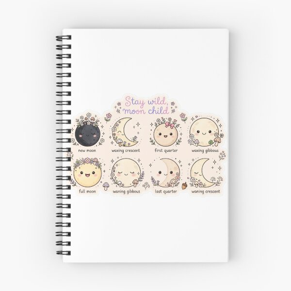 Item preview, Kawaii Moon Phases designed and sold by ArtristahxDesigns.
