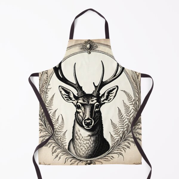 Item preview, Stag head in antique copperplate engraving style designed and sold by Keldorhunt.