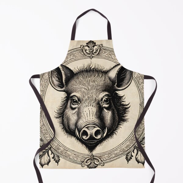 Item preview, Boar's head in antique copperplate engraving style designed and sold by Keldorhunt.