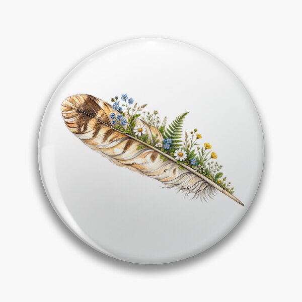 Item preview, Botanical Feather with Wildflowers – Rustic Cottagecore Nature Floral Boho Aesthetic designed and sold by MrDev.