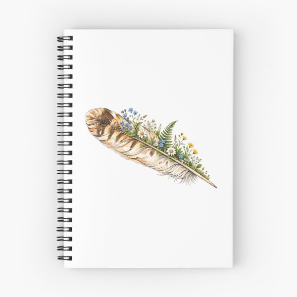 Item preview, Botanical Feather with Wildflowers – Rustic Cottagecore Nature Floral Boho Aesthetic designed and sold by MrDev.