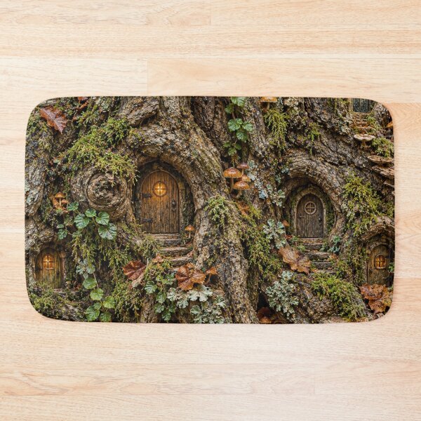 Item preview, Magical Fairy Doors in Ancient Oak Tree Bark - Woodland Fantasy Art designed and sold by GSizzle1.