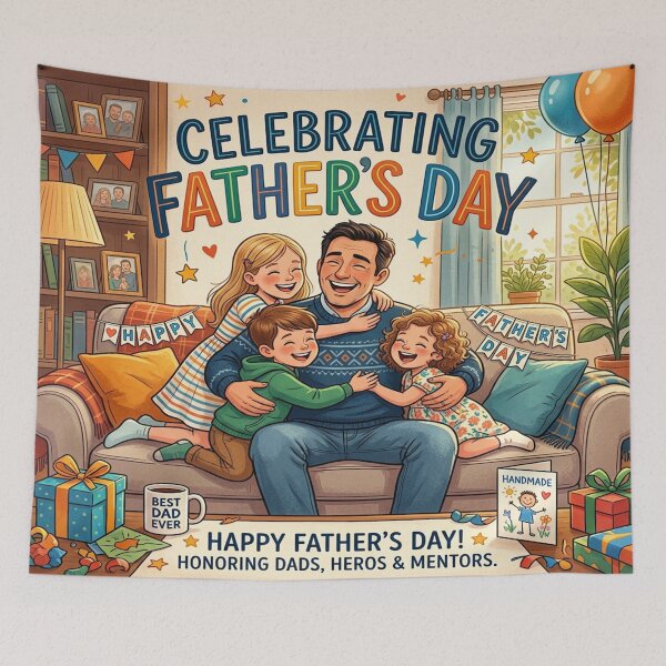 Item preview, Couch Hugs: A Father's Day Illustration designed and sold by Solomon-Ent-144.