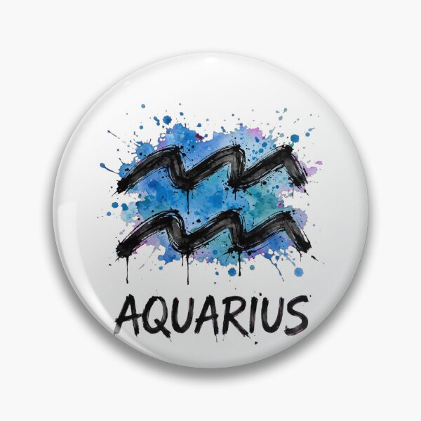 Item preview, Aquarius Zodiac Sign Watercolor Grunge Blue Purple Art designed and sold by Vibe-Vary.