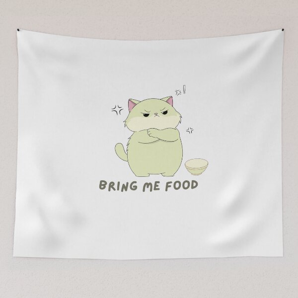 Item preview, Sarcastic Grumpy Cat Demanding Dinner - Bring Me Food Empty Bowl Quote designed and sold by Rehnair.