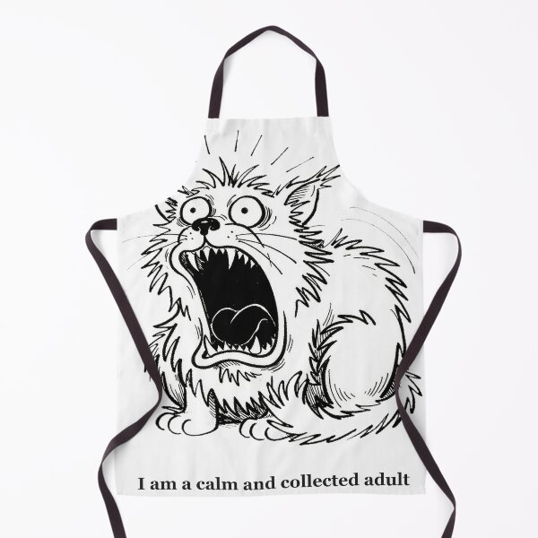 Item preview, Anxious Screaming Cat Calm Adult Quote designed and sold by LEOYinger.