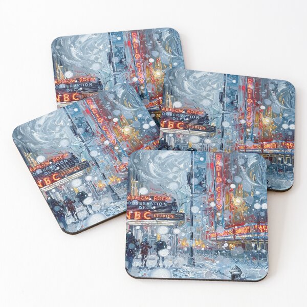 Item preview, Blizzard at Radio City – Impressionist NYC Oil Painting designed and sold by CleverCulture.