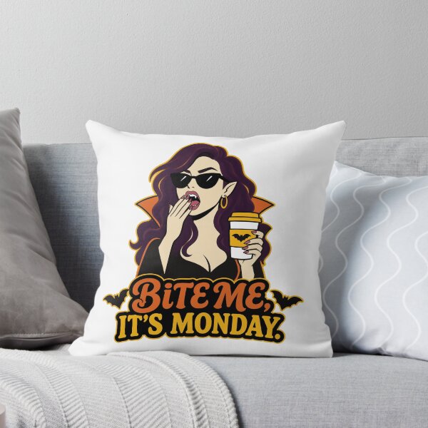 Item preview, Bite Me Monday Vampire Coffee Humor designed and sold by Uglyandcute.
