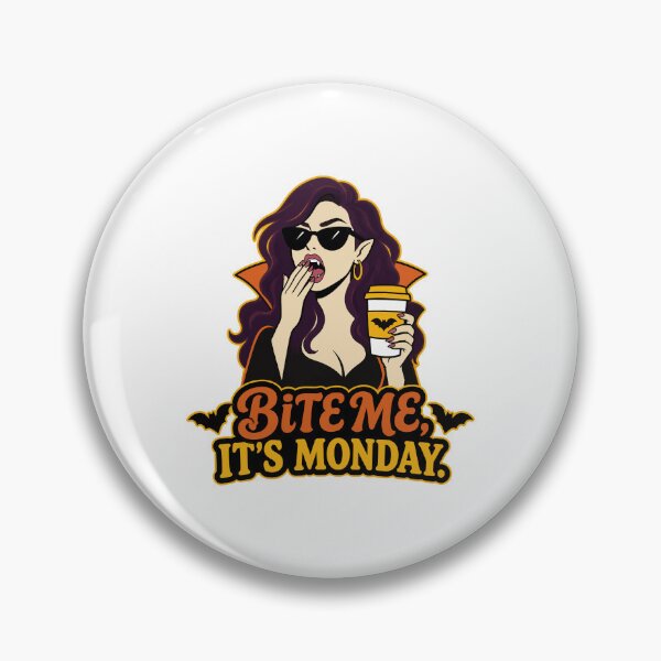 Item preview, Bite Me Monday Vampire Coffee Humor designed and sold by Uglyandcute.