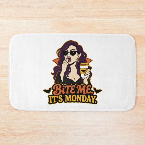 Item preview, Bite Me Monday Vampire Coffee Humor designed and sold by Uglyandcute.