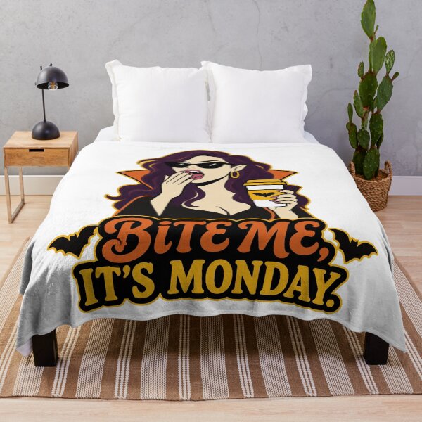 Item preview, Bite Me Monday Vampire Coffee Humor designed and sold by Uglyandcute.