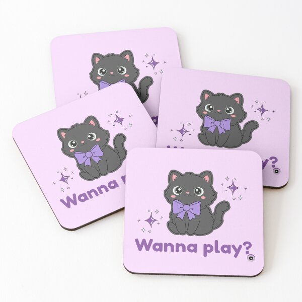 Item preview, Cute Kawaii Black Cat -  Purple Bow Sparkle Quote designed and sold by Rehnair.