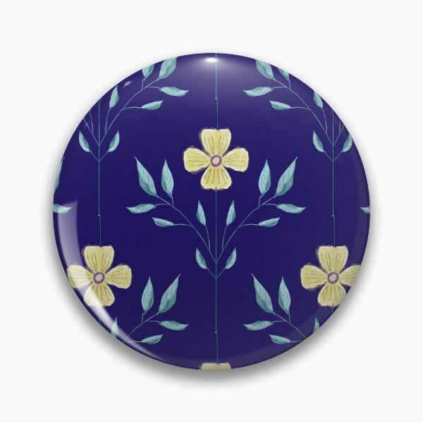 Item preview, Yellow Flowers on Dark Blue Pattern designed and sold by Anne Kerrigan Design.