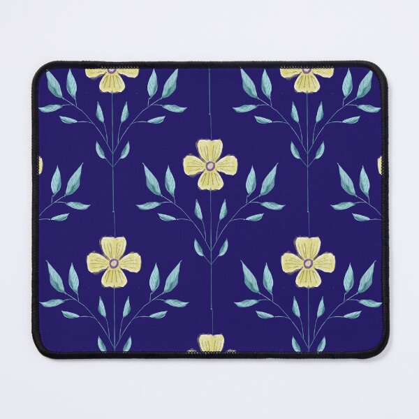 Item preview, Yellow Flowers on Dark Blue Pattern designed and sold by Anne Kerrigan Design.