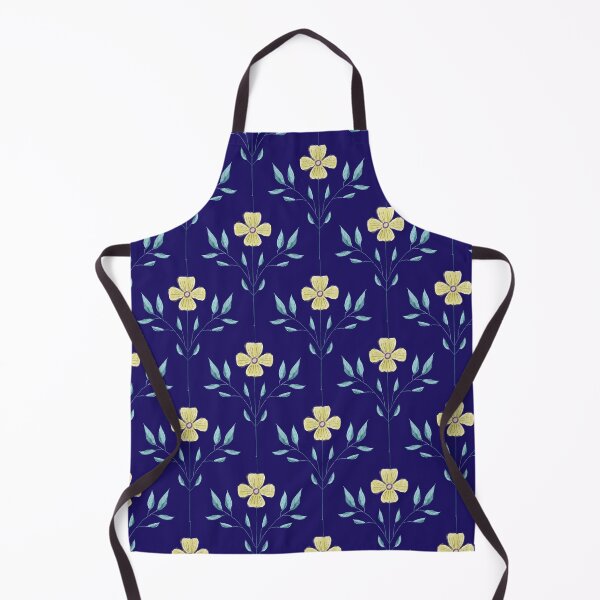 Item preview, Yellow Flowers on Dark Blue Pattern designed and sold by Anne Kerrigan Design.