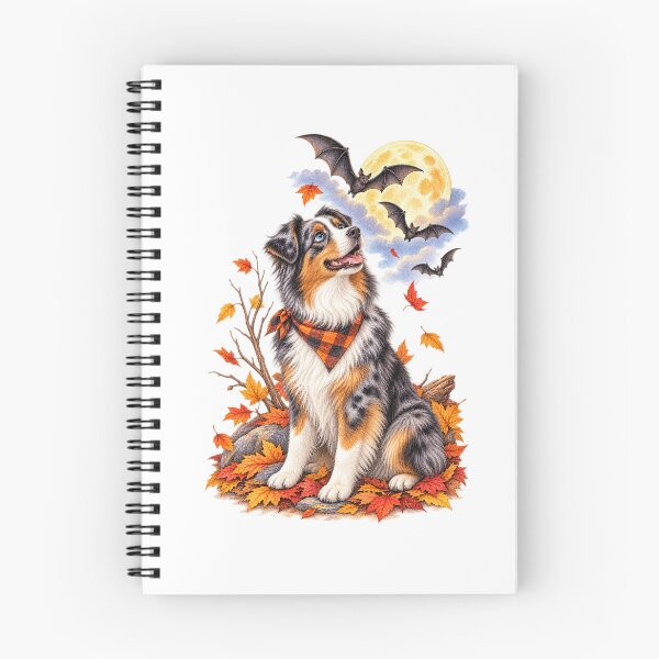 Item preview, Australian Shepherd Watching Bats | Halloween Dog designed and sold by PAPIRO SIGLO XXI.
