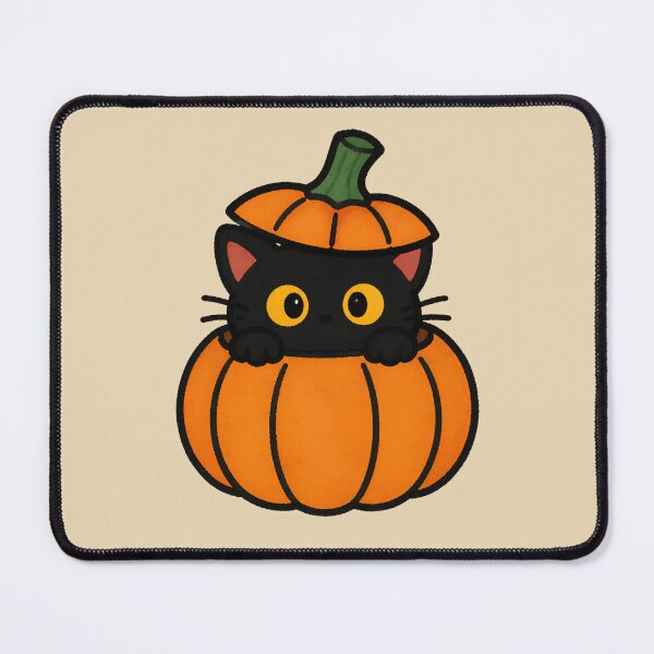 Item preview, Kawaii Black Cat Hiding in a Pumpkin Halloween designed and sold by AOCollections.