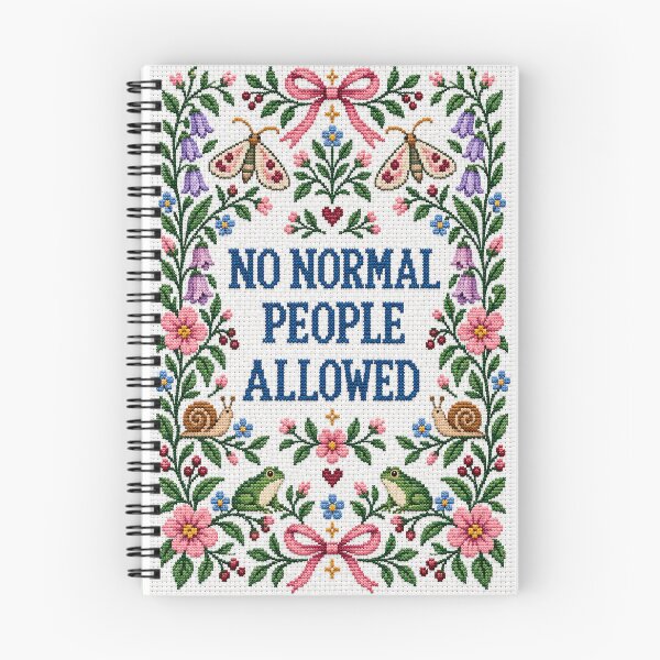 Item preview, No Normal People Allowed Funny Cross Stitch Poster designed and sold by ArcanePrintsxo.
