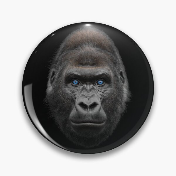 Item preview, Gorilla Face Portrait Blue Eyes Wildlife Art designed and sold by cabana.space.