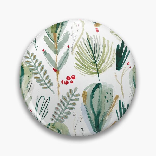 Item preview, Watercolor Christmas Botanical Pattern Sage Green Holly Berry designed and sold by AOCollections.