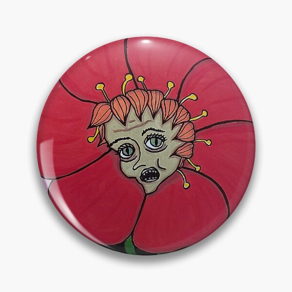 Item preview, Wild Poppy — Psychedelic Flower Art with Face designed and sold by WonderwildArt.