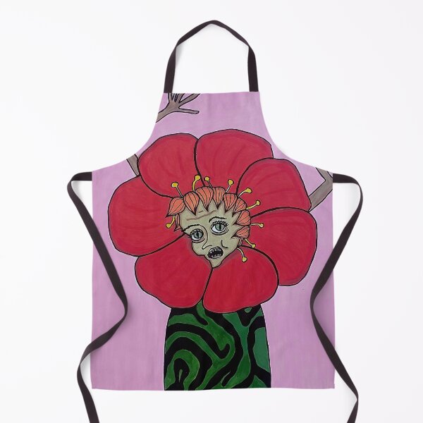 Aperçu de l'œuvre Coquelicot sauvage — Art floral psychédélique avec visage créée et vendue par WonderwildArt.