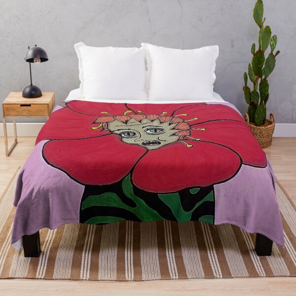 Item preview, Wild Poppy — Psychedelic Flower Art with Face designed and sold by WonderwildArt.