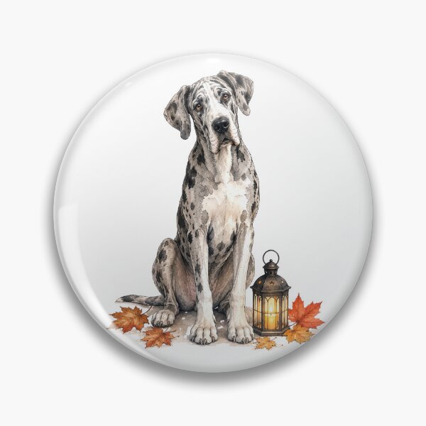 Item preview, Great Dane with a Tiny Halloween Lantern | Fall Dog designed and sold by PAPIRO SIGLO XXI.