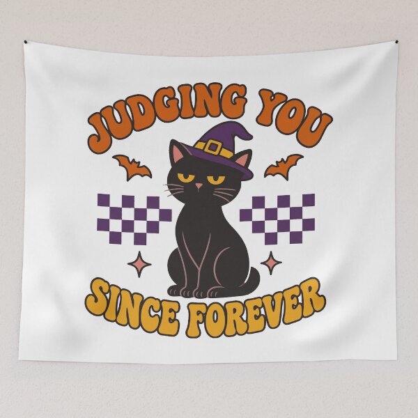 Item preview, Black Cat Judging You Since Forever Witch Hat Design designed and sold by Uglyandcute.