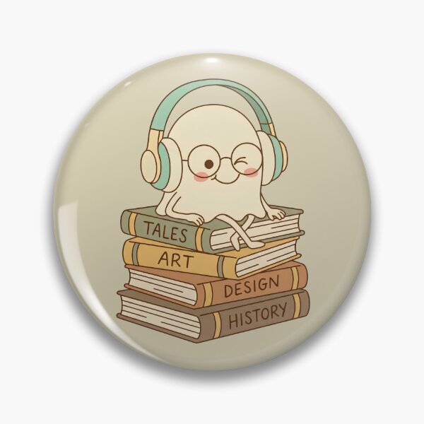Artikelvorschau, Niedlicher Kawaii-Bücherwurm-Geist mit Kopfhörern und Brille entworfen und verkauft von AOCollections.