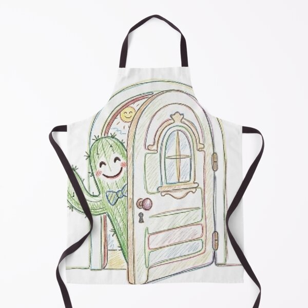 Item preview, Cute Cactus Waving Hello Behind Door designed and sold by VeleS68.