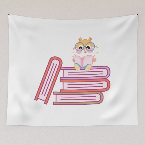 Item preview, Cute Hamster Bookworm - Pastel Colored Stack of Books Reading Motivation designed and sold by Rehnair.