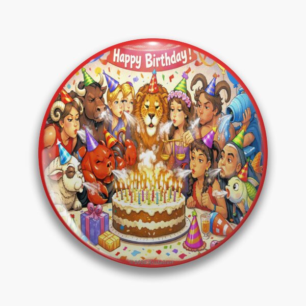 Item preview, Zodiac Sign Characters Attend Birthday Party Celebration designed and sold by kristalcurt.