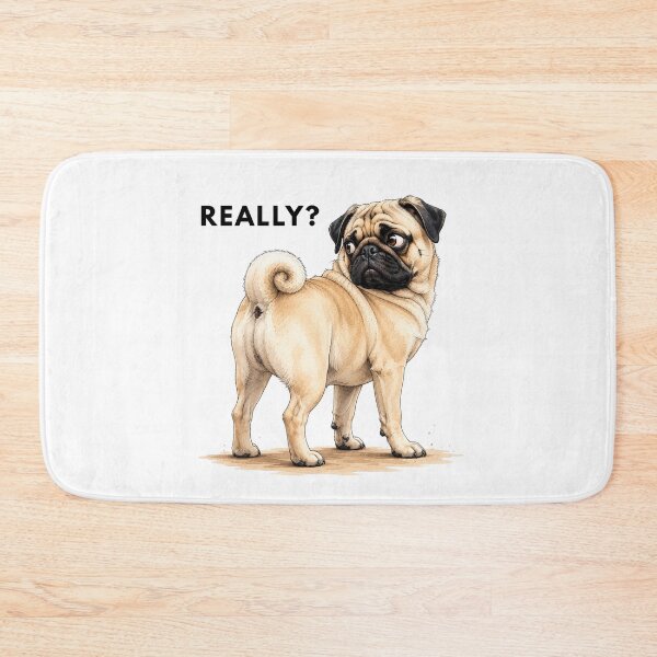 Item preview, Really? Pug | Suspicious Dog Watercolor Gift designed and sold by PAPIRO SIGLO XXI.