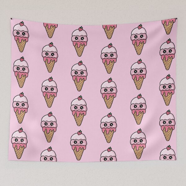 Item preview, Cute Pink Kawaii Strawbrry Ice Cream designed and sold by Em0Zombie.