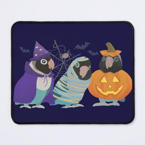 Item preview, Halloween Blue Masked Lovebird Illustration  designed and sold by FandomizedRose.