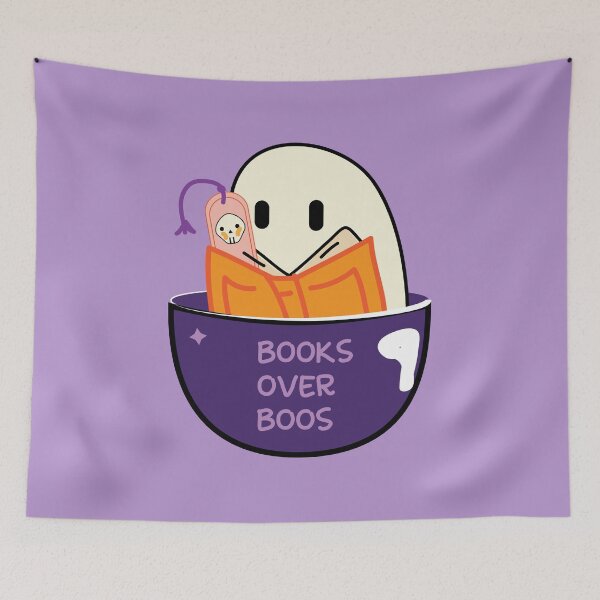 Item preview, Books over boos cute Halloween book lover ghost designed and sold by fluffyfamcraft.