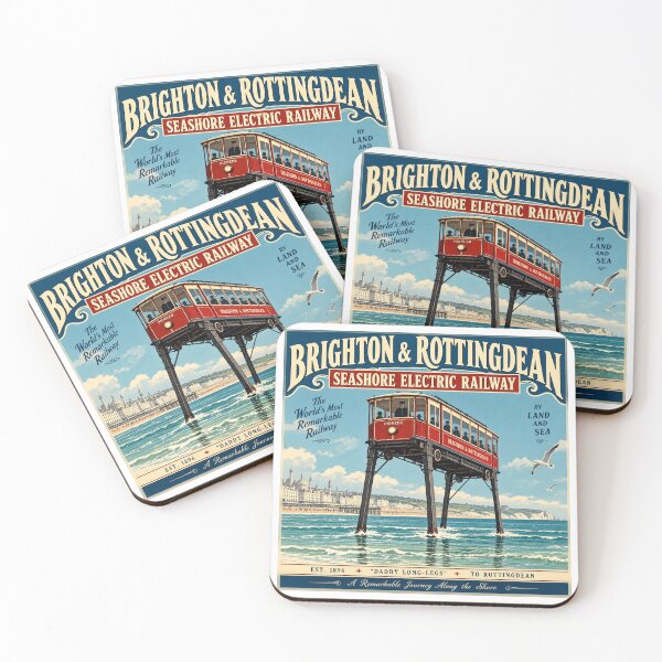 Item preview, Daddy Long-Legs Railway – Brighton & Rottingdean Seashore Electric Railway 1896 designed and sold by Past in Threads.