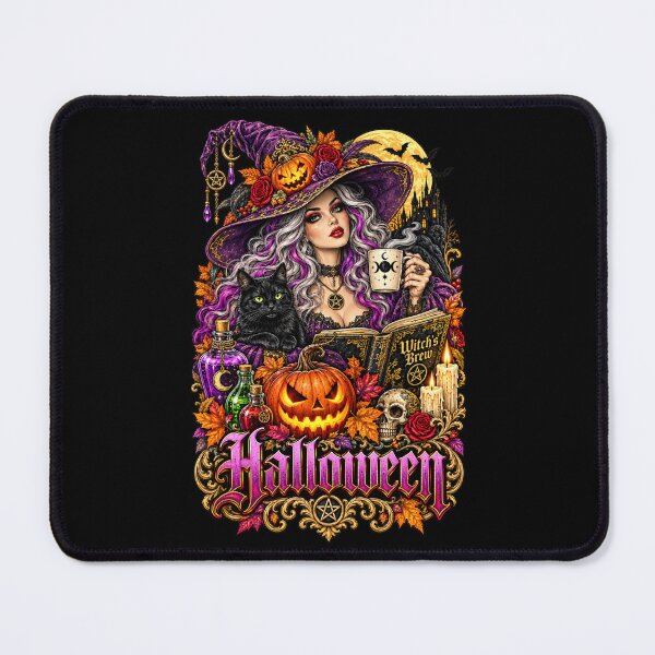 Item preview, Mystical Purple Witch with Black Cat designed and sold by Lombardino.