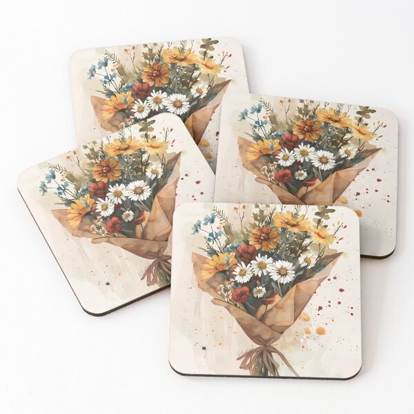 Item preview, Rustic watercolor wildflower bouquet designed and sold by Artdavesalzburg.