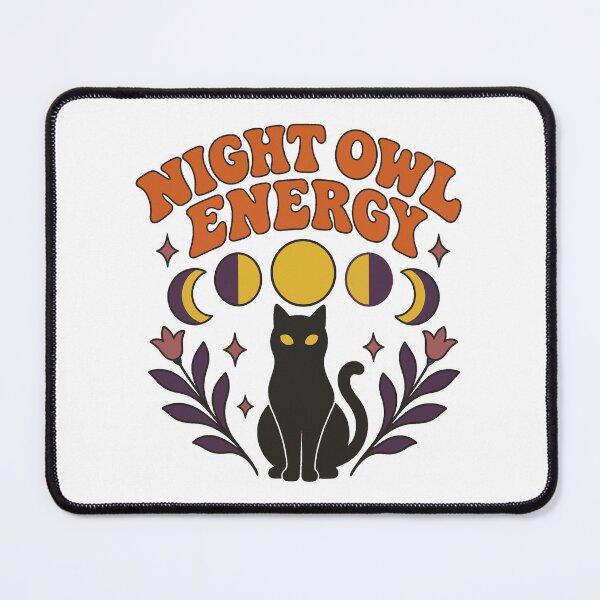 Item preview, Night Owl Energy Moon Phases and Black Cat designed and sold by Uglyandcute.